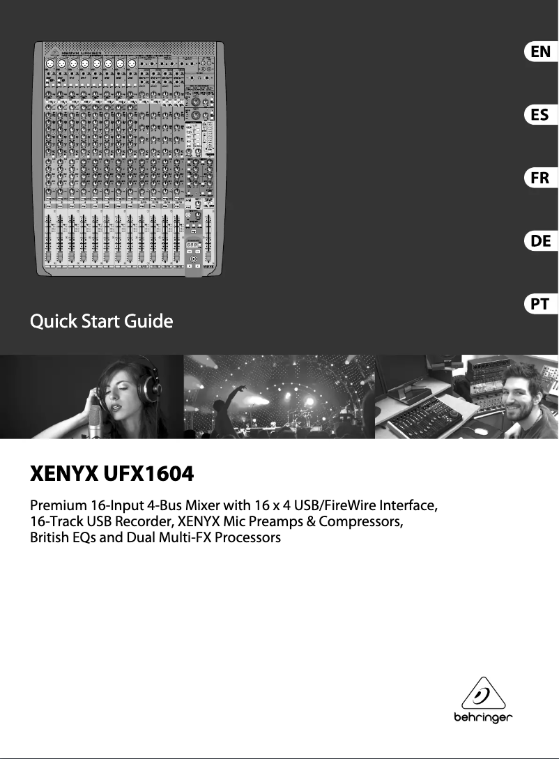 Page n°1 - Manuel utilisateur Behringer Xenyx UFX1604