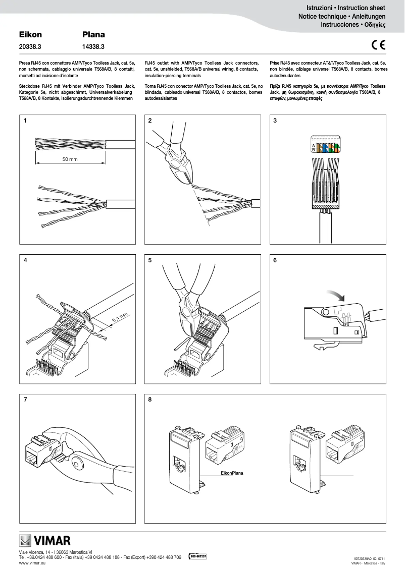 Page 1 de la notice Manuel utilisateur Vimar 20338.3.N