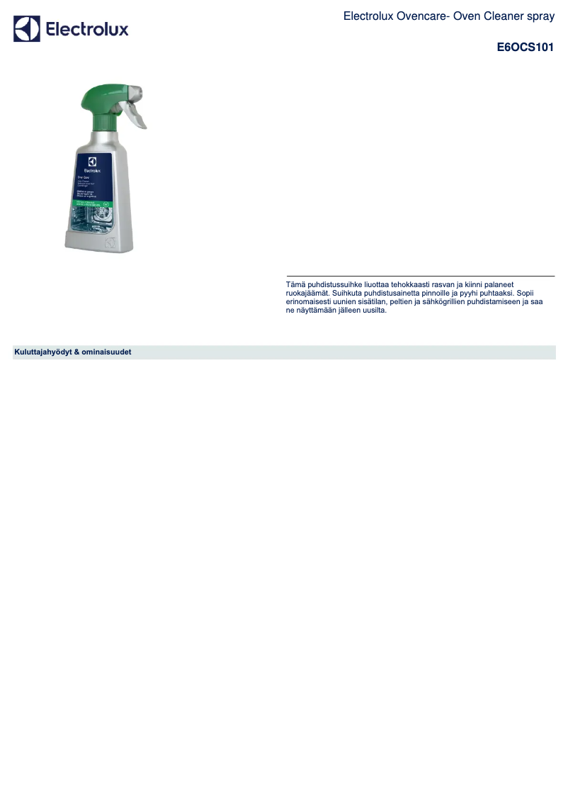 Page 1 de la notice Manuel utilisateur AEG E6OCS101