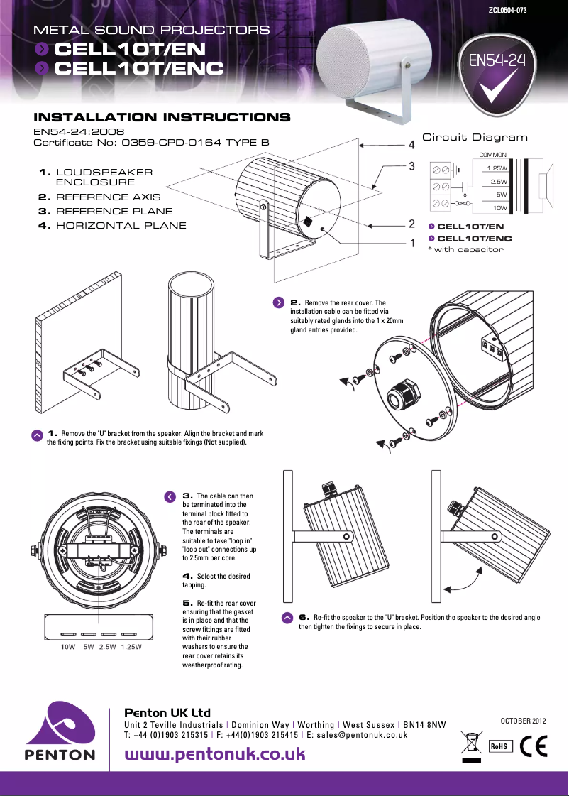 Image de la première page du manuel de l'appareil CELL10T/ENC
