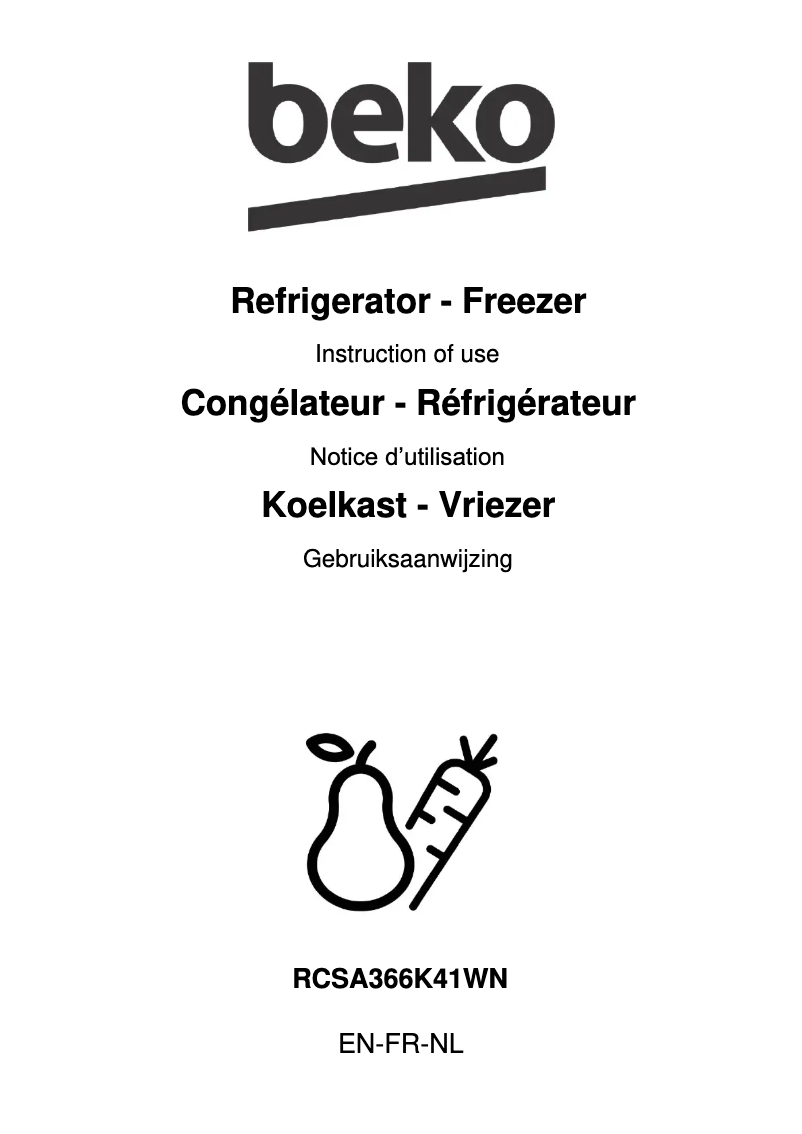 Image de la première page du manuel de l'appareil RCSA366K41WN