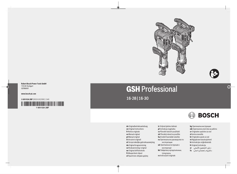 Page 1 de la notice Manuel utilisateur Bosch GSH 16-28 Professional