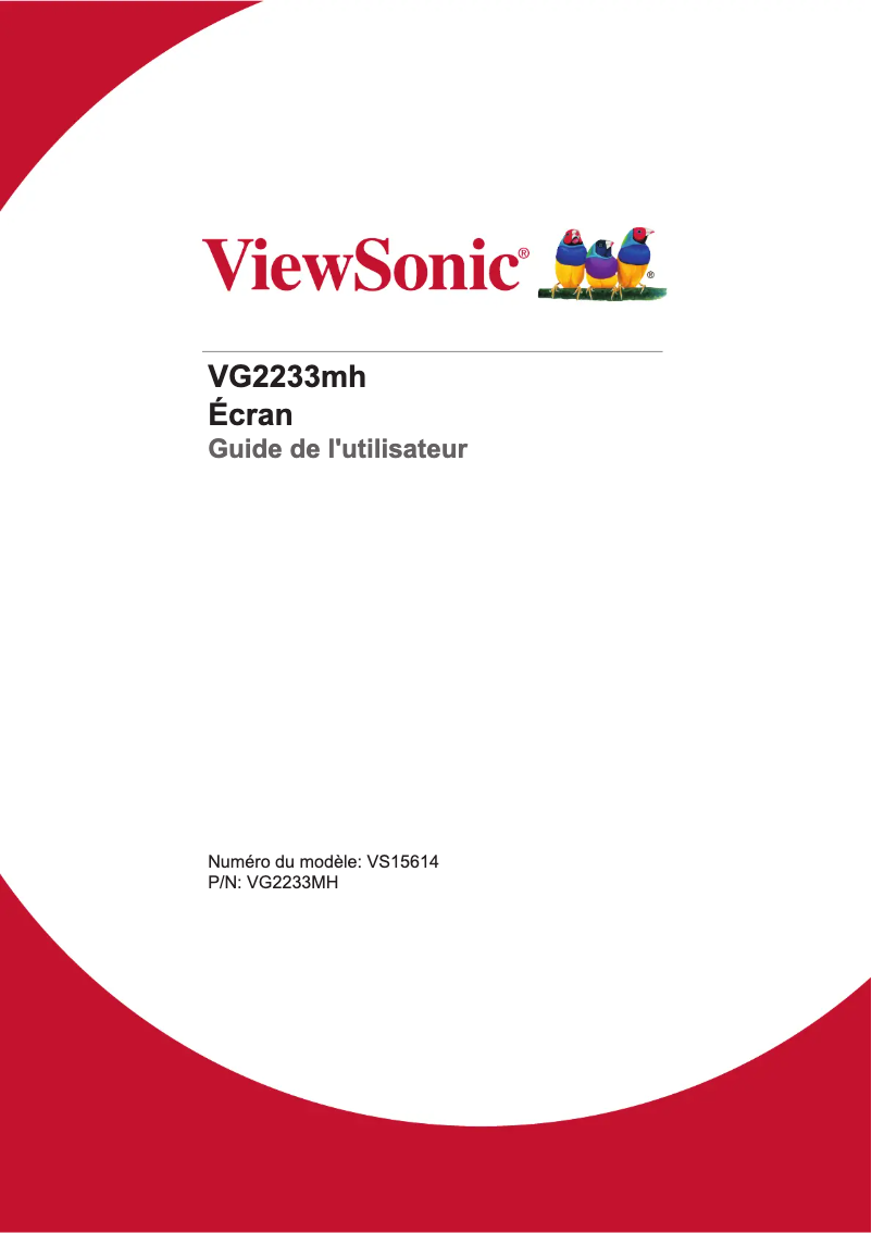Page 1 de la notice Manuel utilisateur Viewsonic VG2233mh