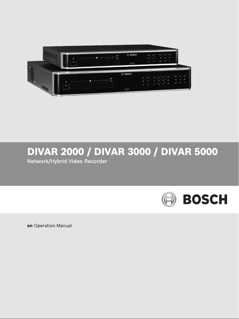 Page 1 of the manual User Manual Bosch DIVAR 3000