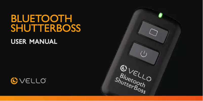 Page n°1 - Manuel utilisateur Vello Shutterboss