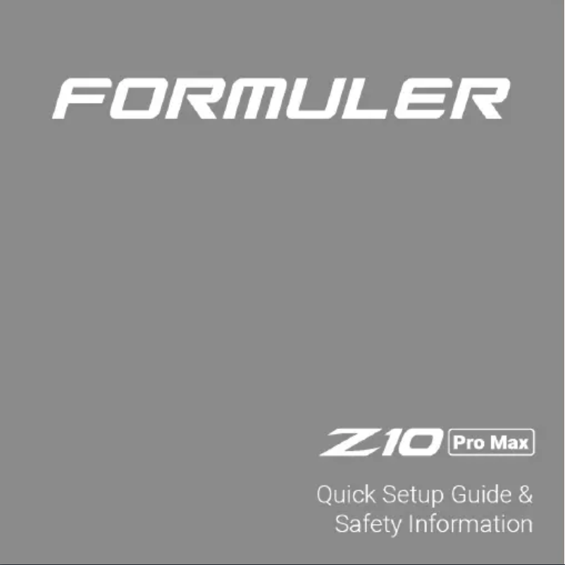 Page n°1 - Manuel utilisateur Formuler Z10 Pro Max