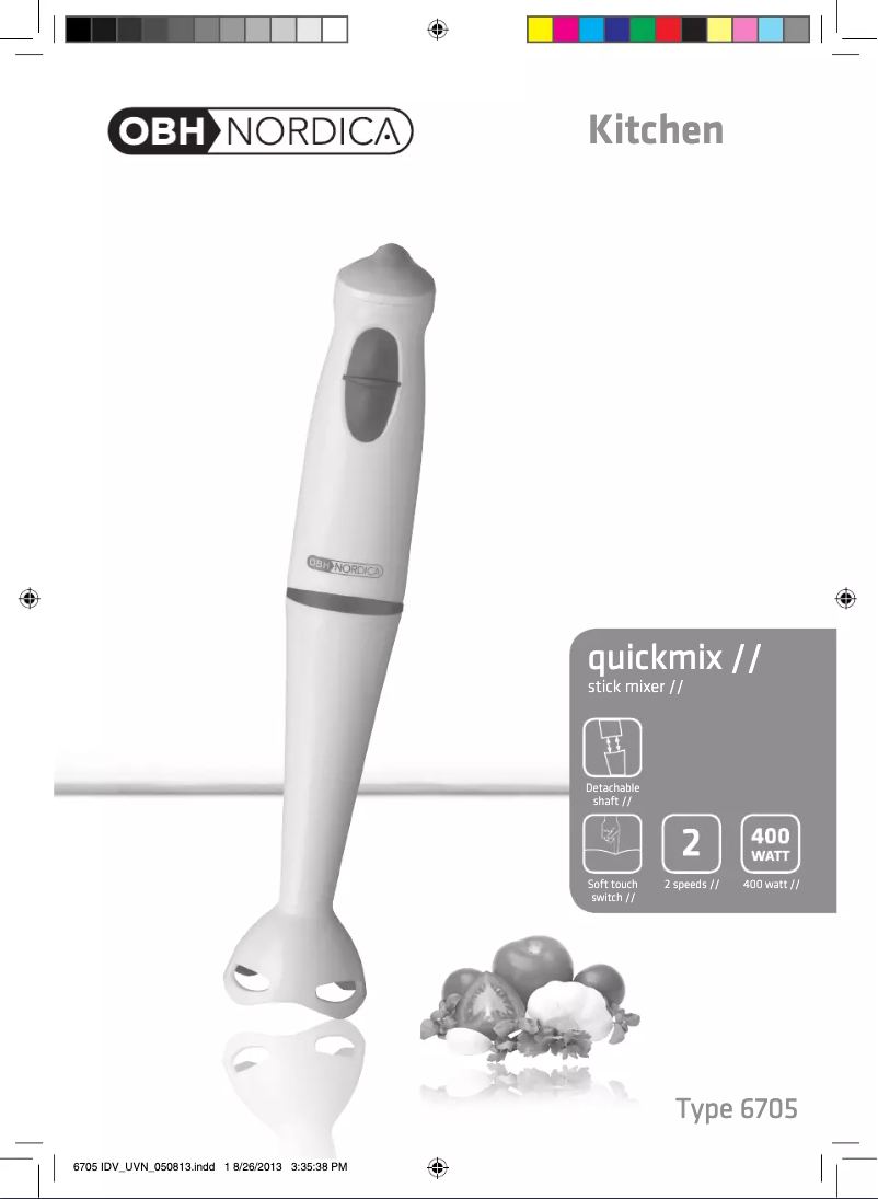 Page n°1 - Manuel utilisateur OBH Nordica Quickmix 6705