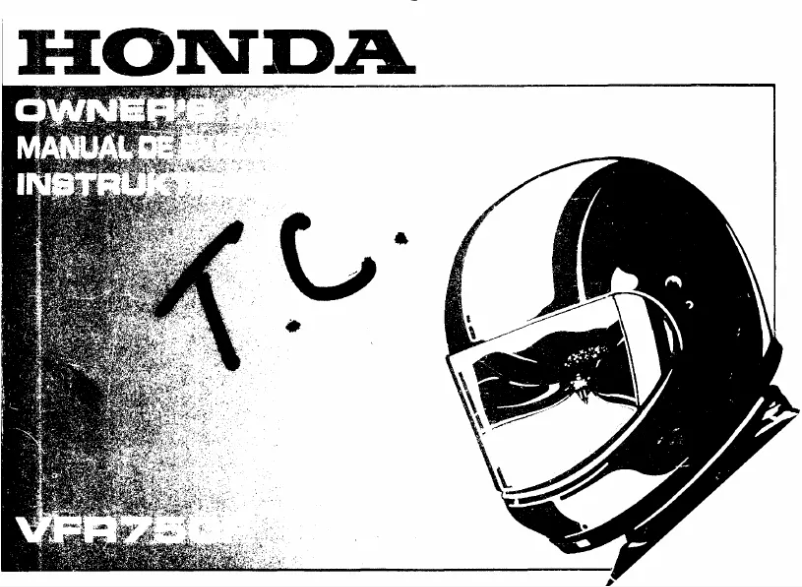 Page 1 de la notice Manuel utilisateur Honda VFR750TV (1990)