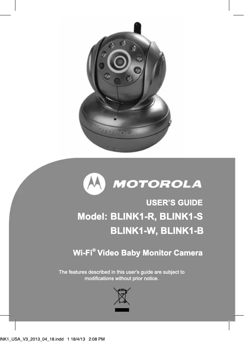 Page n°1 - Manuel utilisateur Motorola Blink 1