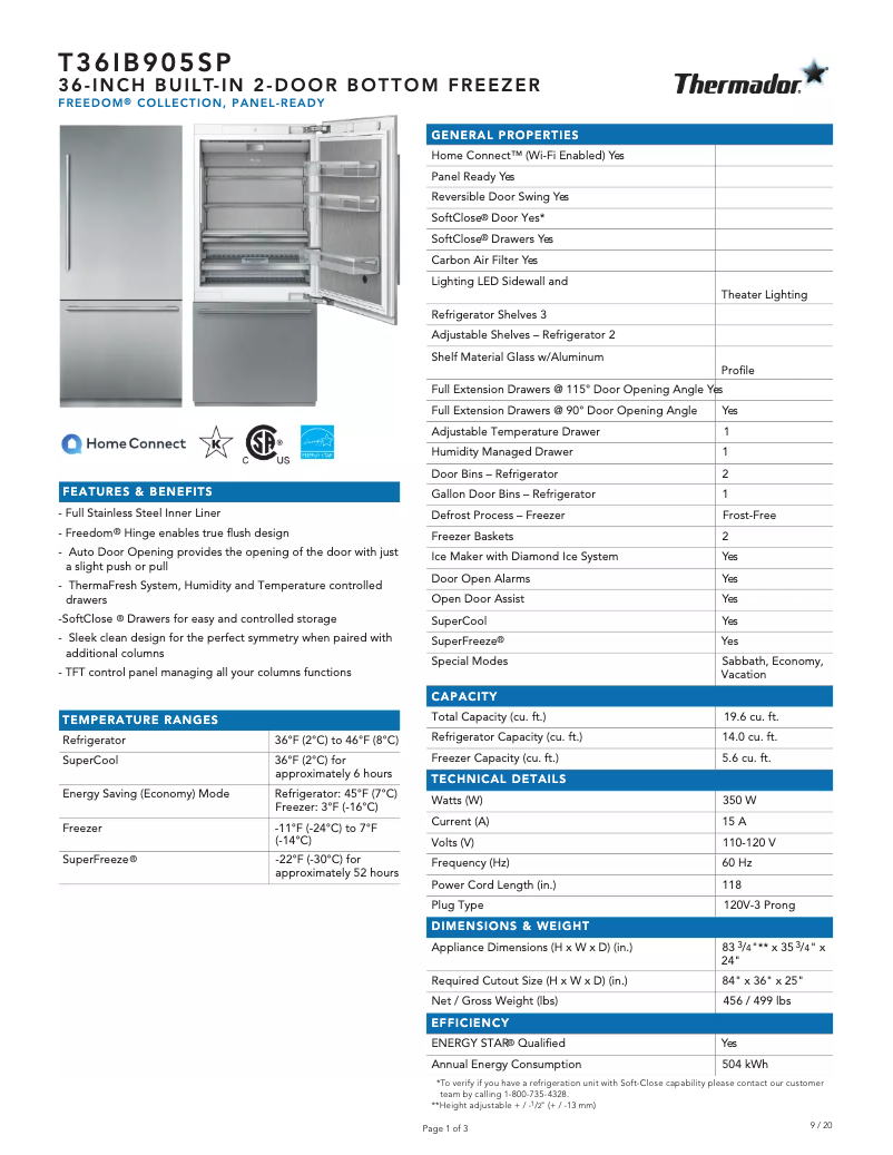 Image de la première page du manuel de l'appareil T36IB905SP