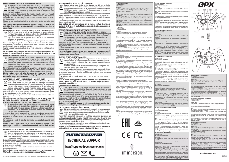 Image de la première page du manuel de l'appareil GPX