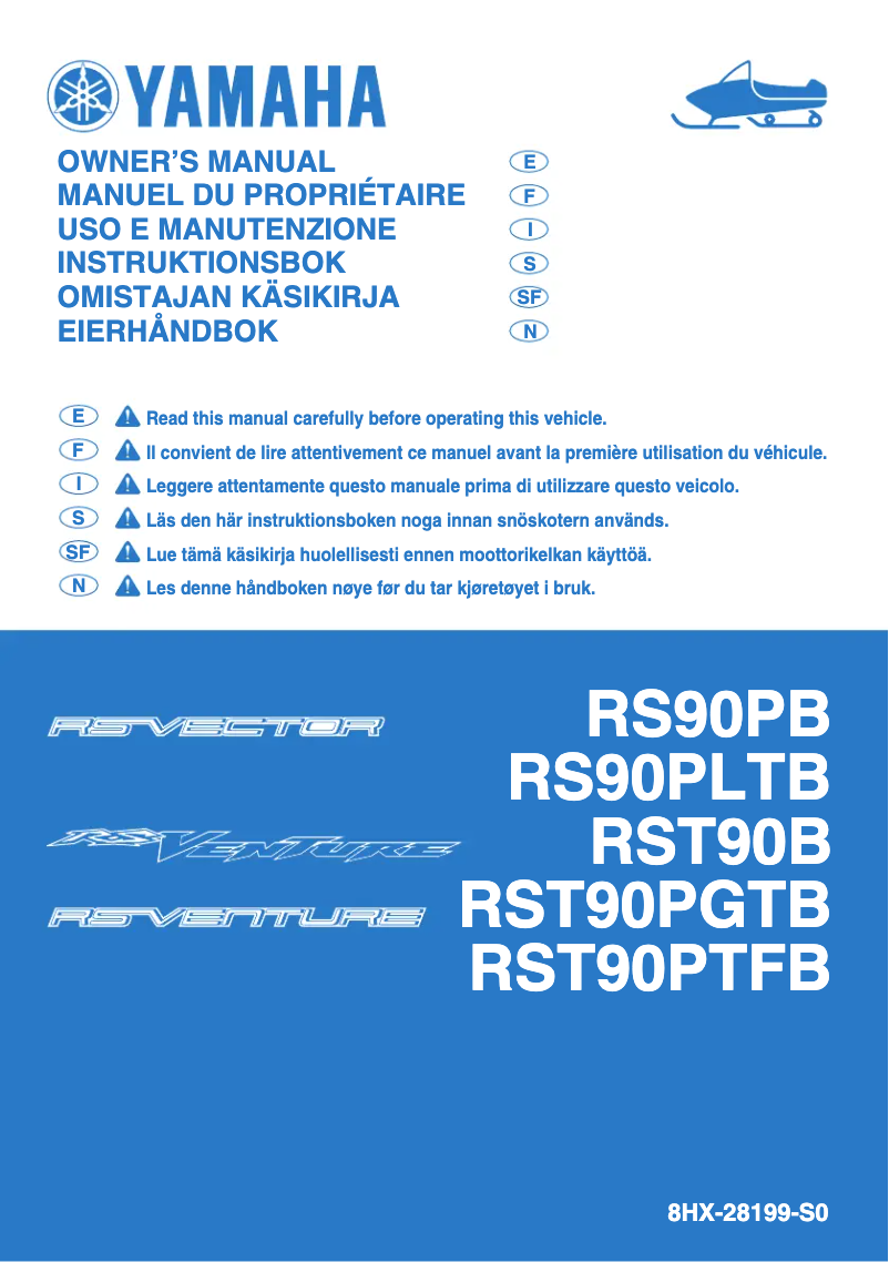 Page n°1 - Manuel utilisateur Yamaha RS Vector (2012)
