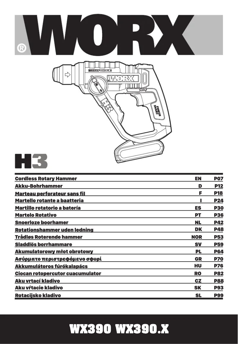 Page 1 de la notice Manuel utilisateur Worx WX390.3