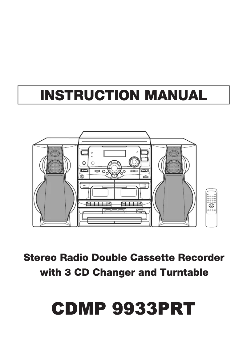 Page n°1 - Manuel utilisateur Soundmaster CDMP 9933PRT