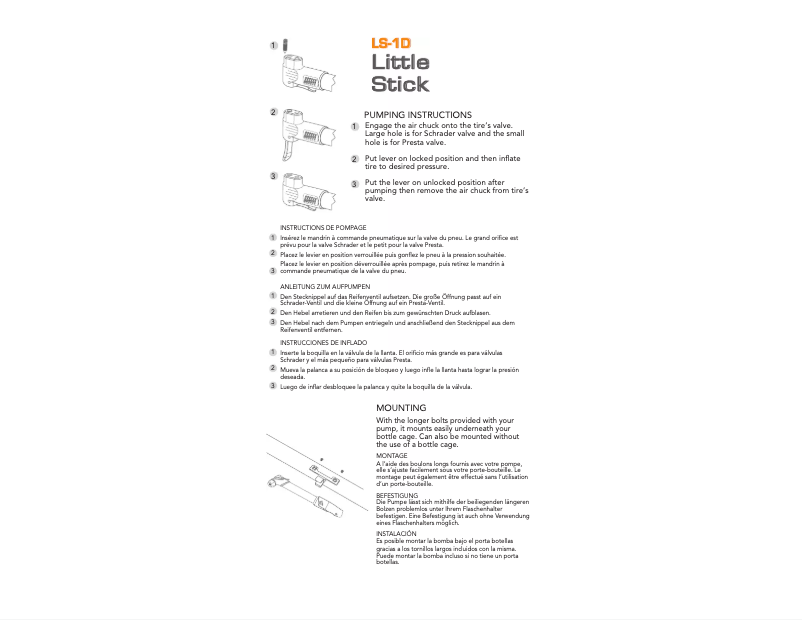 Page n°1 - Manuel utilisateur Serfas LS-1D