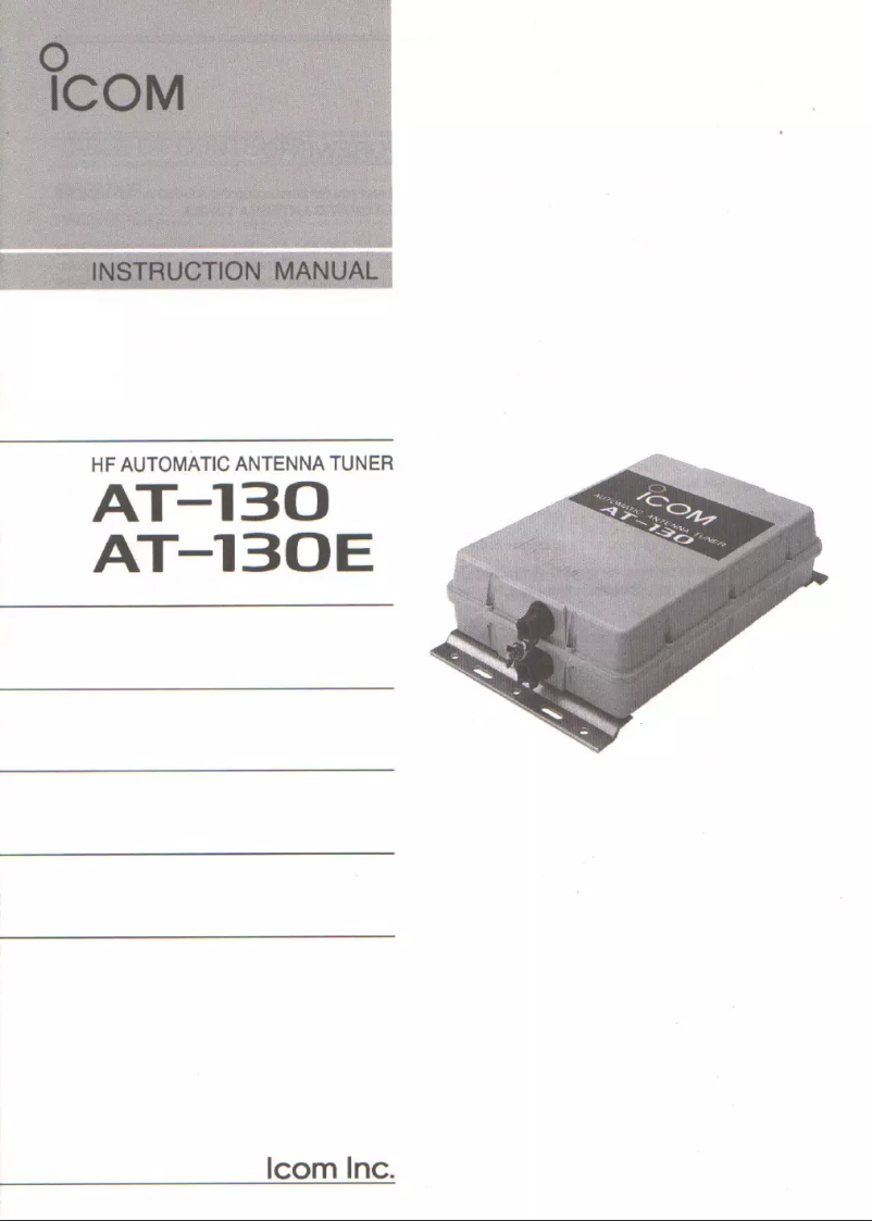 Page n°1 - Manuel utilisateur ICOM AT-130