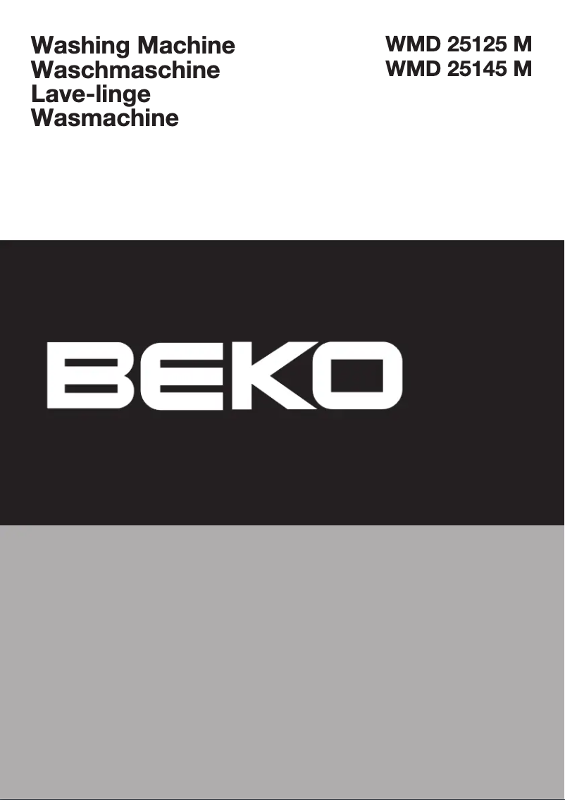 Page 1 de la notice Manuel utilisateur Beko WMD 25125
