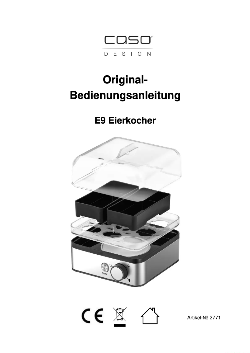 Page n°1 - Manuel utilisateur Caso E9