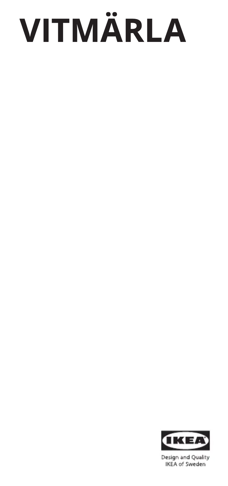 Image de la première page du manuel de l'appareil VITMÄRLA 005.325.22