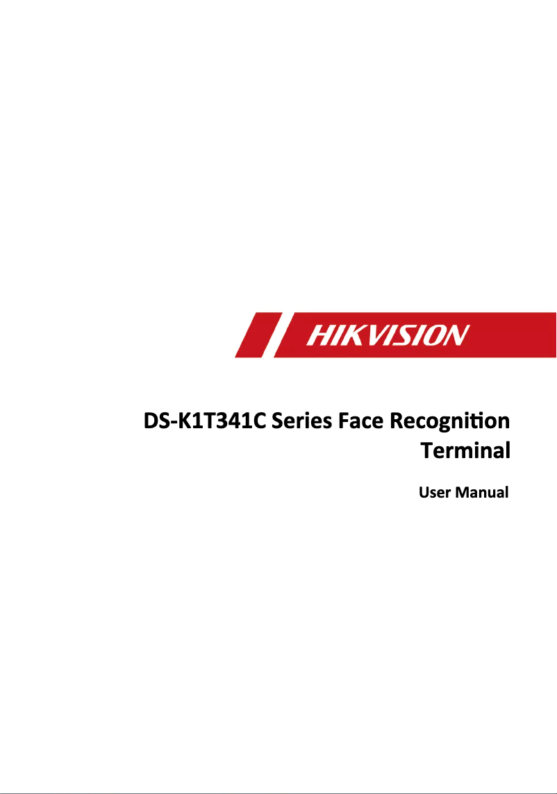 Image de la première page du manuel de l'appareil DS-K1T341CM