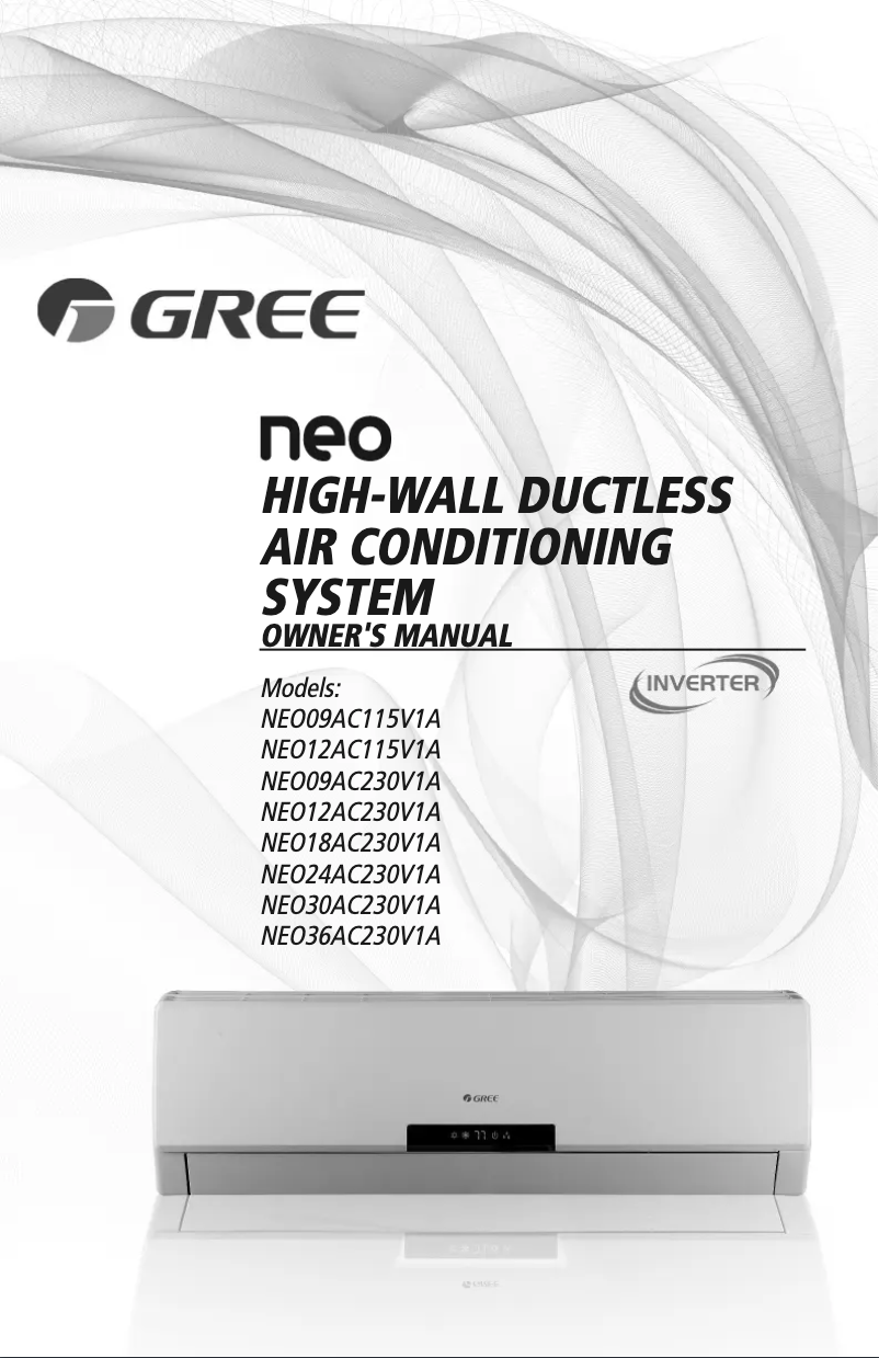 Page 1 de la notice Manuel utilisateur Gree NEO09AC115V1AH