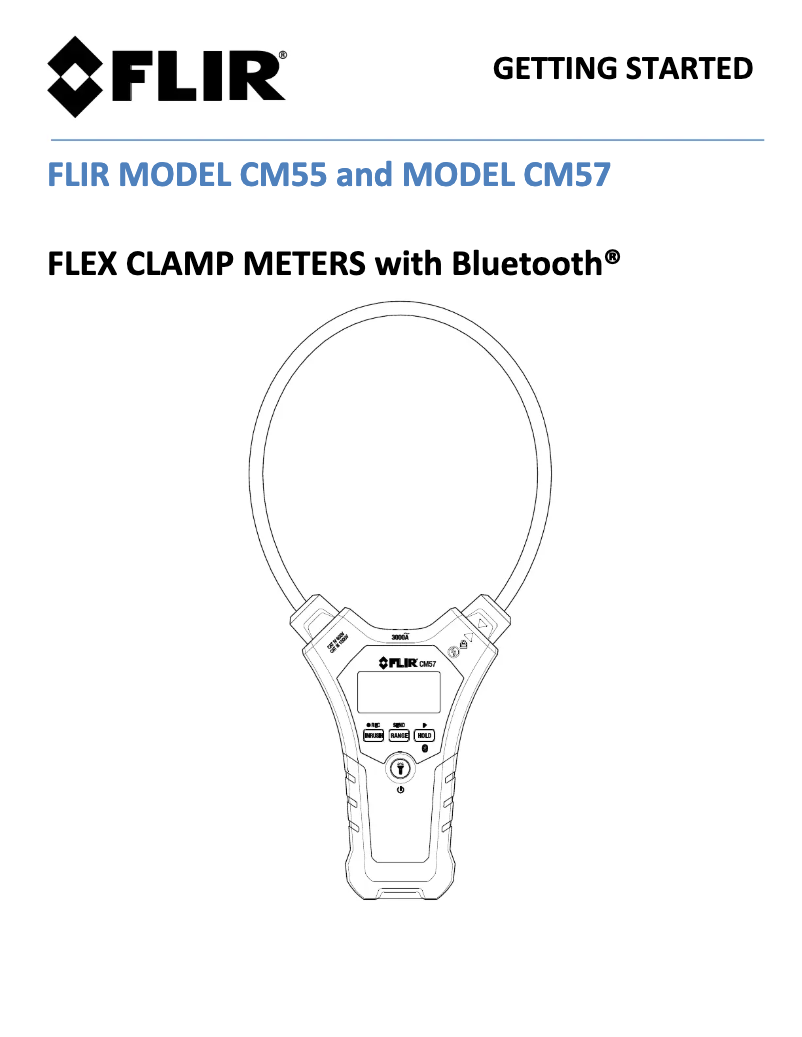 Page 1 de la notice Guide de démarrage rapide FLIR CM57