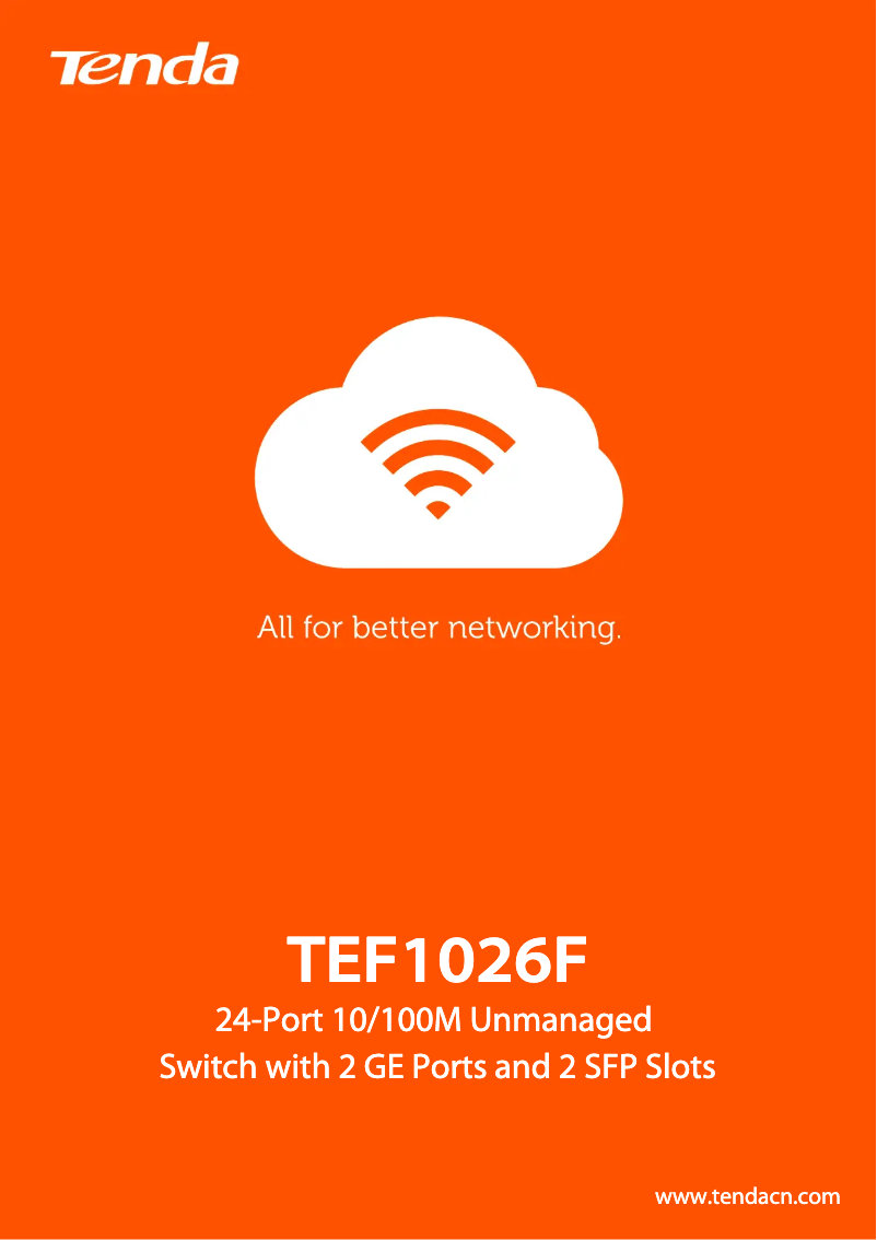 Page 1 de la notice Manuel utilisateur Tenda TEF1026F