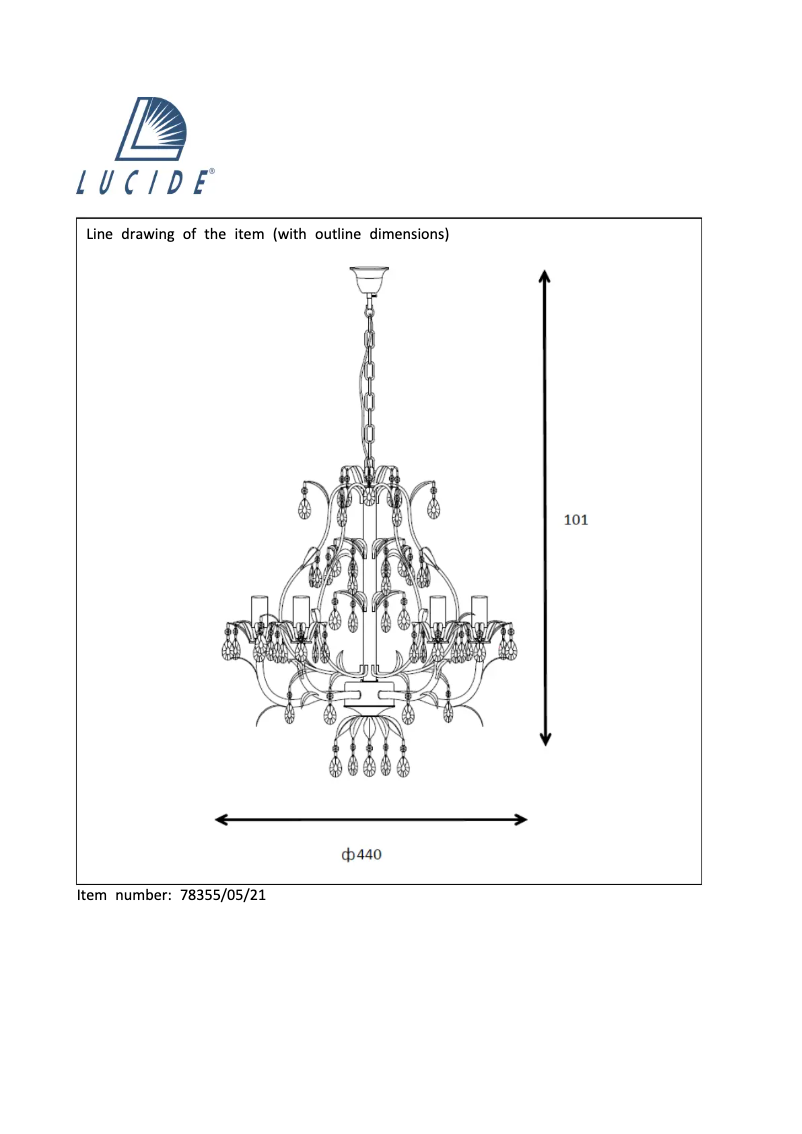 Page 1 de la notice Manuel utilisateur Lucide Drome 78355/05/21
