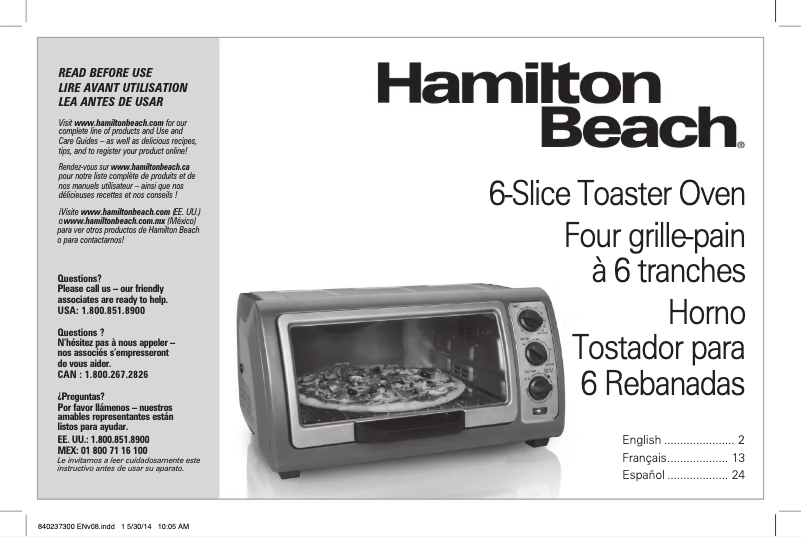 Page 1 de la notice Manuel utilisateur Hamilton Beach Easy Reach 31126