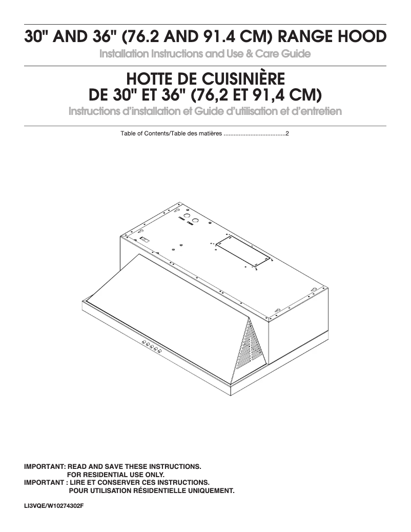 Page 1 de la notice Guide d'installation Maytag UXT5530AAS