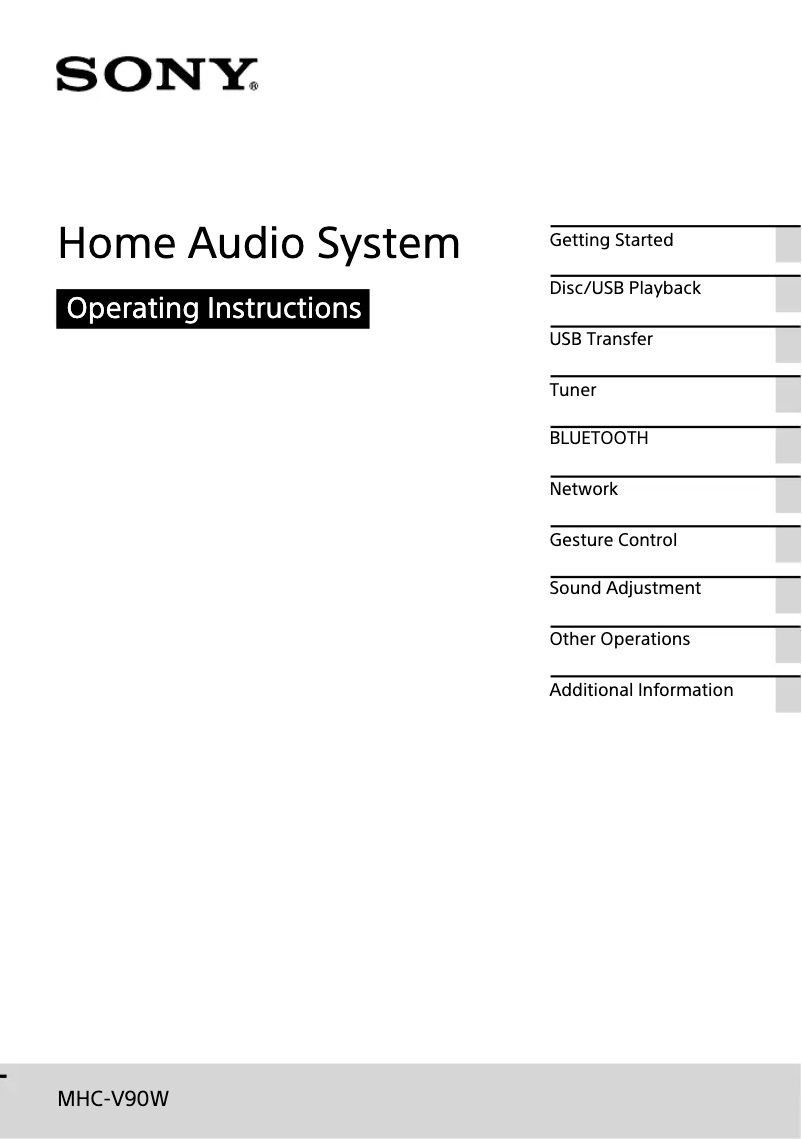 Page 1 de la notice Manuel utilisateur Sony Muteki MHC-V90W