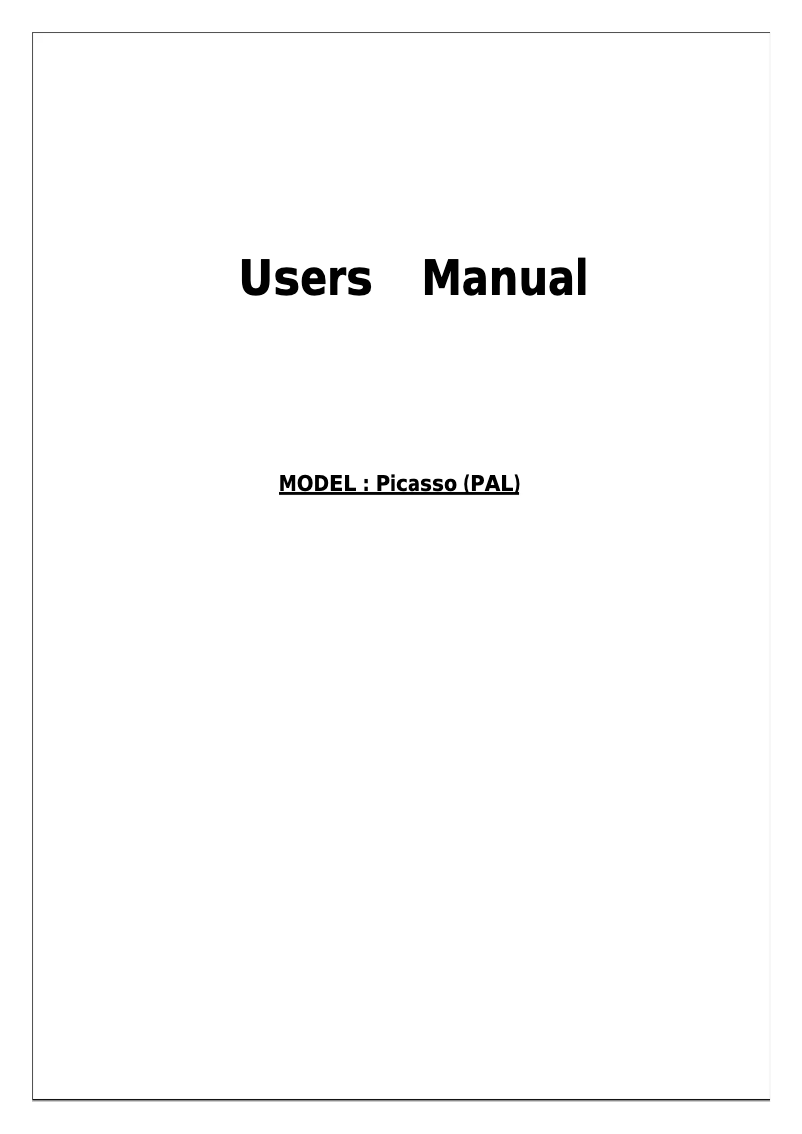 Página 1 del manual Manual de usuario Gericom Picasso 141885
