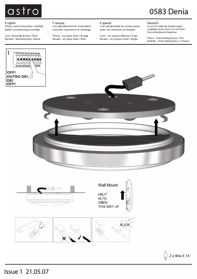 Página 1 del manual Manual de usuario Astro Denia