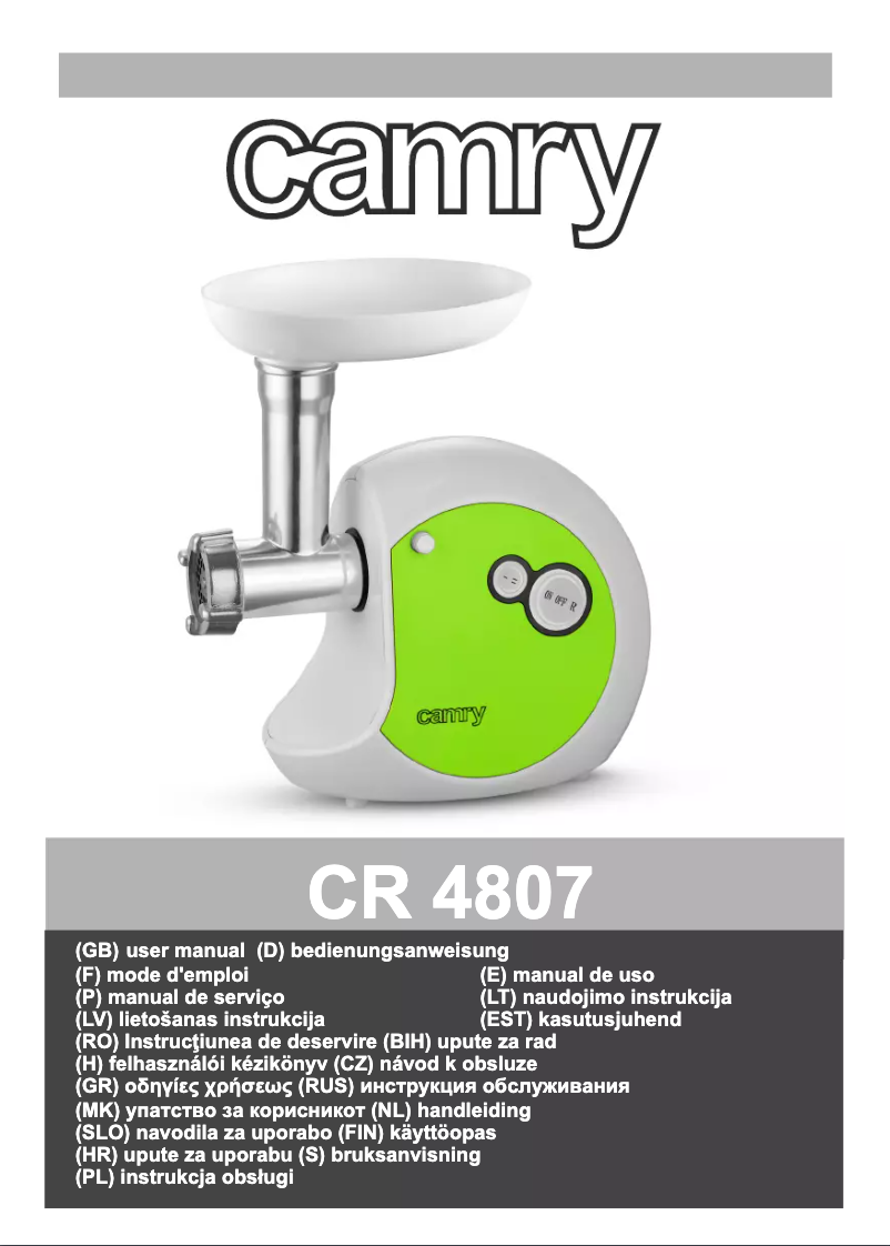 Page 1 de la notice Manuel utilisateur Camry CR 4807