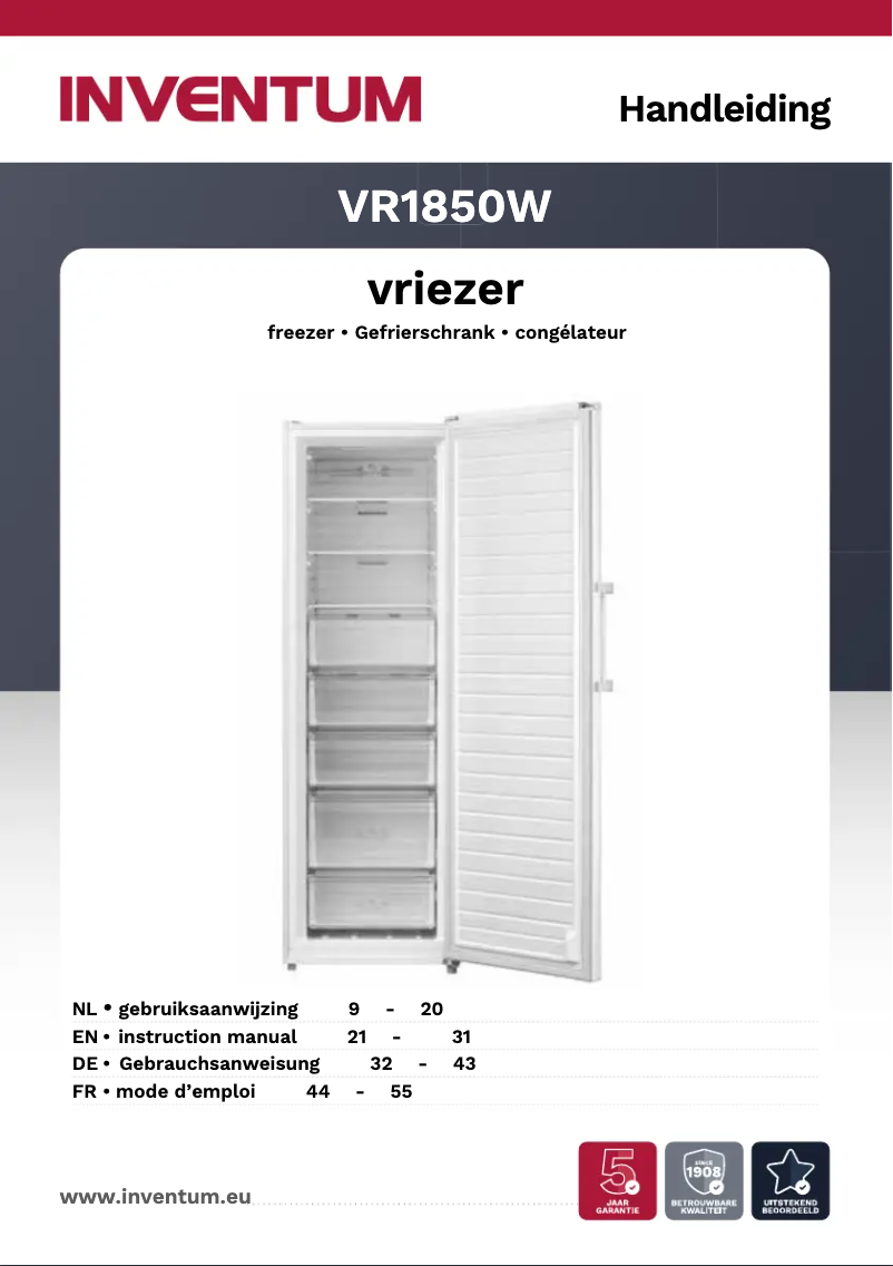 Page n°1 - Manuel utilisateur Inventum VR1850W