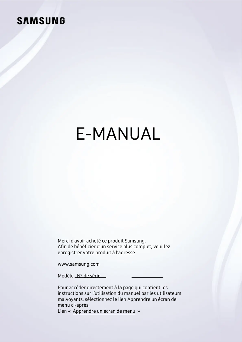 Page 1 de la notice Manuel utilisateur Samsung UE75AU8072U