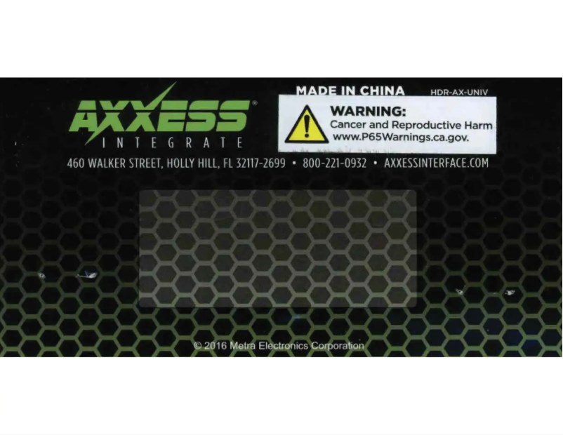 Page 1 of the manual Instruction Manual Metra AX-CAM6V