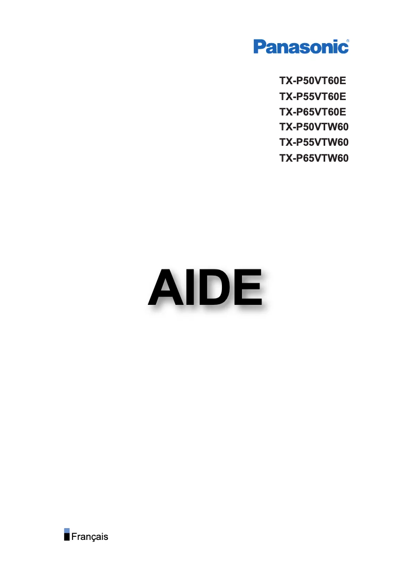 Page 1 de la notice Manuel utilisateur Panasonic TX-P65VT60E