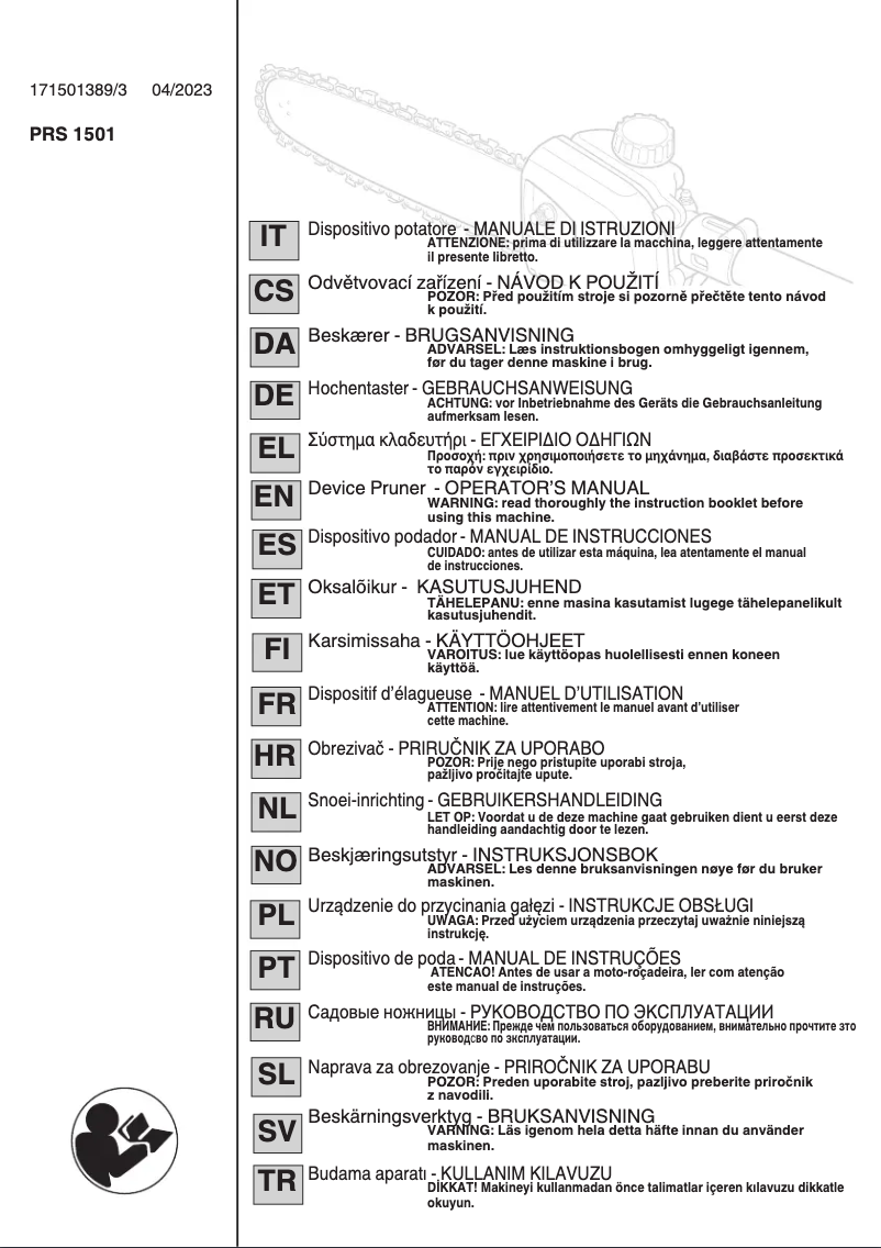 Page n°1 - Manuel utilisateur Stiga PRS 1501