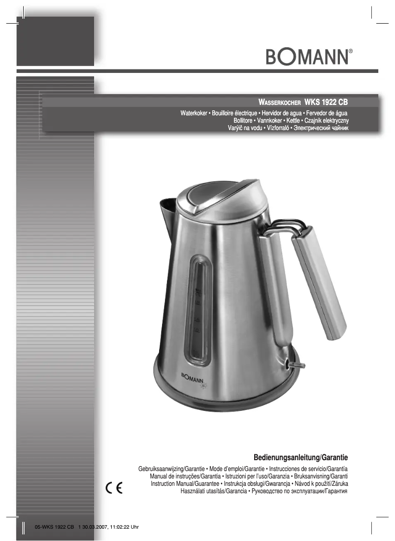 Page 1 de la notice Manuel utilisateur Bomann WKS 1922 CB