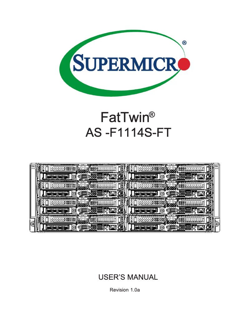 Page 1 de la notice Manuel utilisateur Supermicro A+ Server F1114S-FT