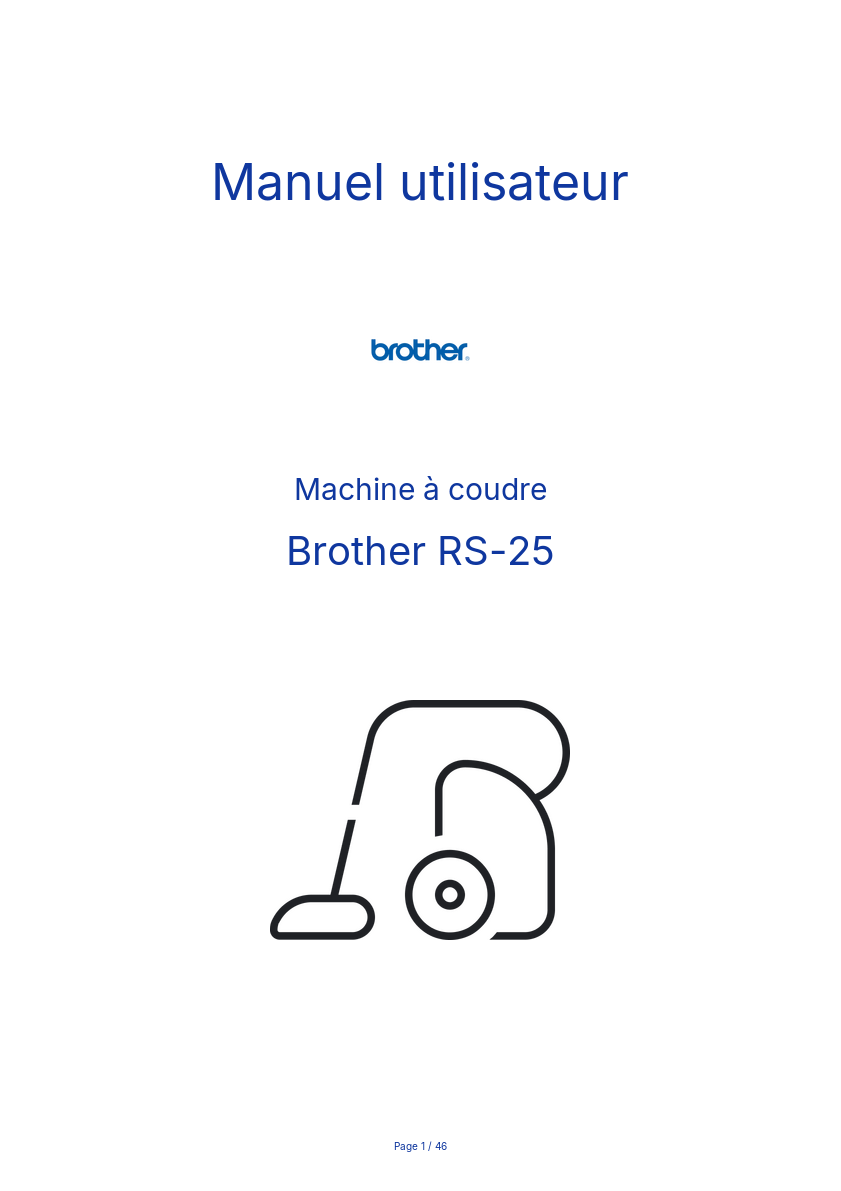 Page n°1 - Manuel utilisateur Brother RS-25