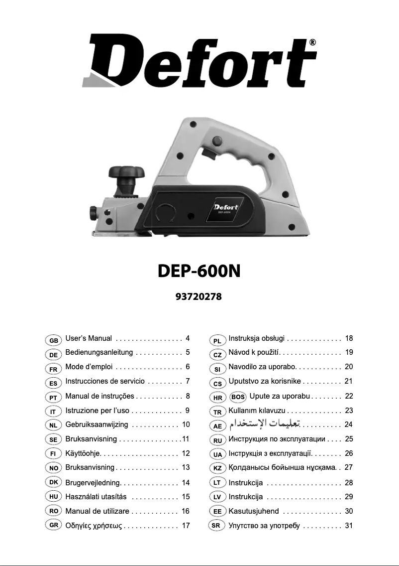 Página 1 del manual Manual de usuario Defort DEP-600N
