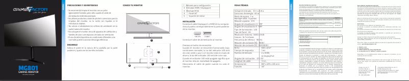 Image de la première page du manuel de l'appareil MG801