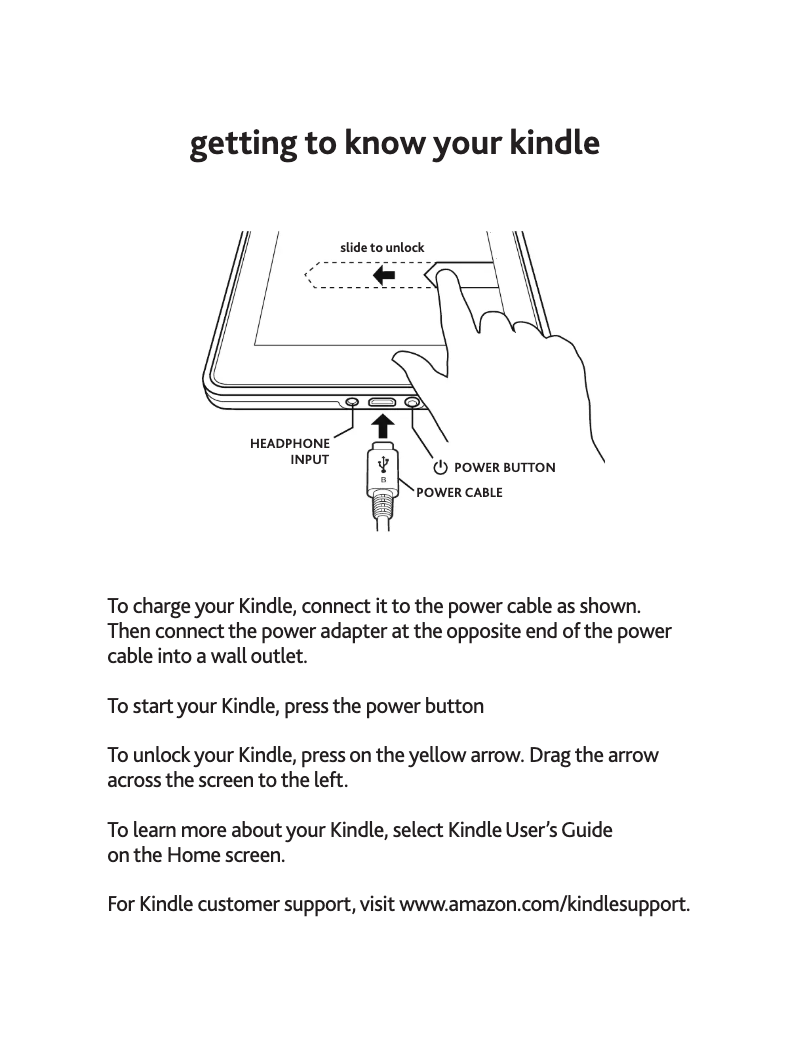Image de la première page du manuel de l'appareil Kindle Fire