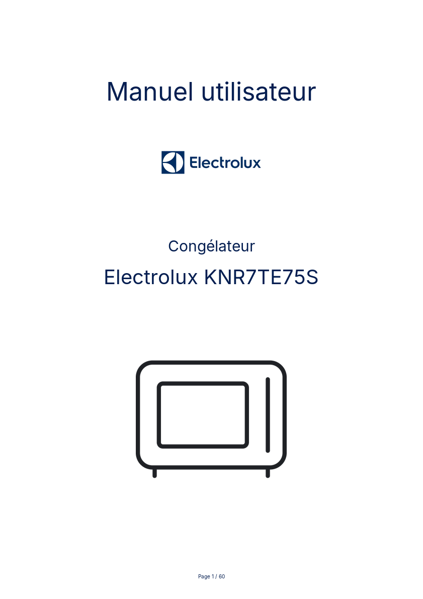 Image de la première page du manuel de l'appareil KNR7TE75S