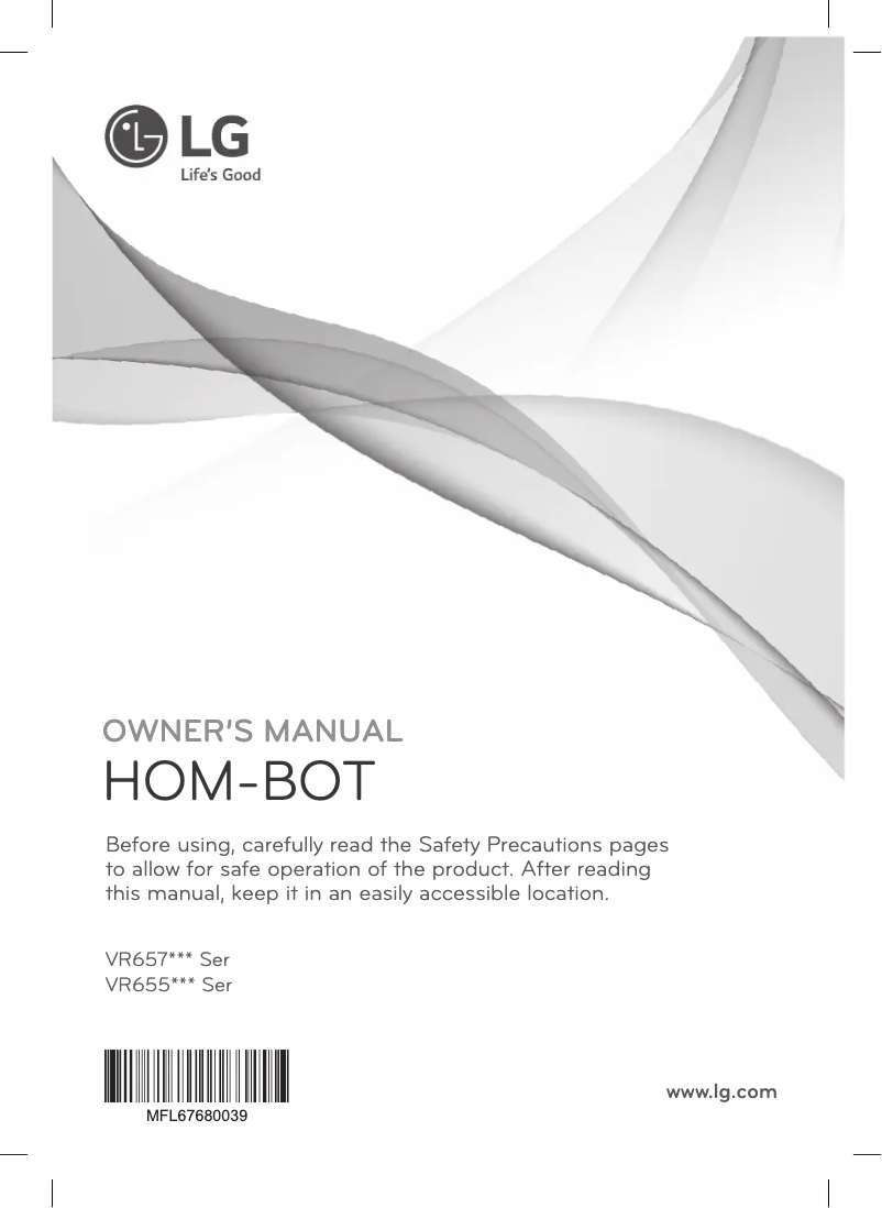 Page 1 de la notice Manuel utilisateur LG HOM-BOT VR65704LVM