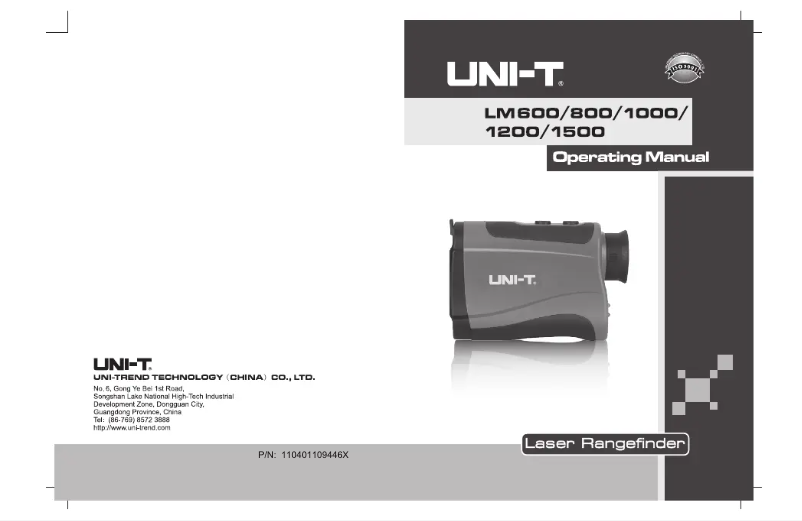 Page n°1 - Manuel utilisateur Uni-T LM1500