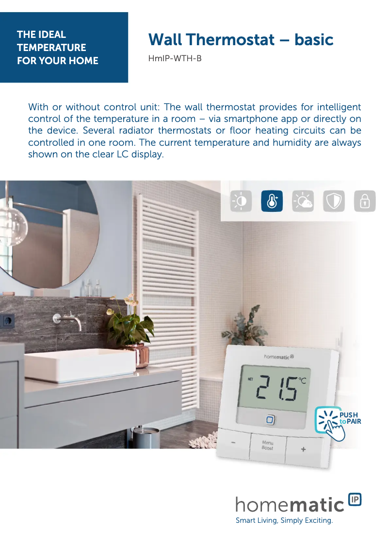 Image de la première page du manuel de l'appareil HmIP-WTH-B