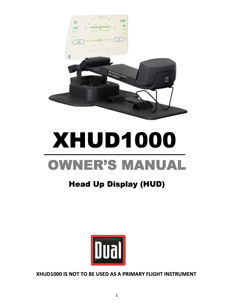 Image de la première page du manuel de l'appareil XHUD1000